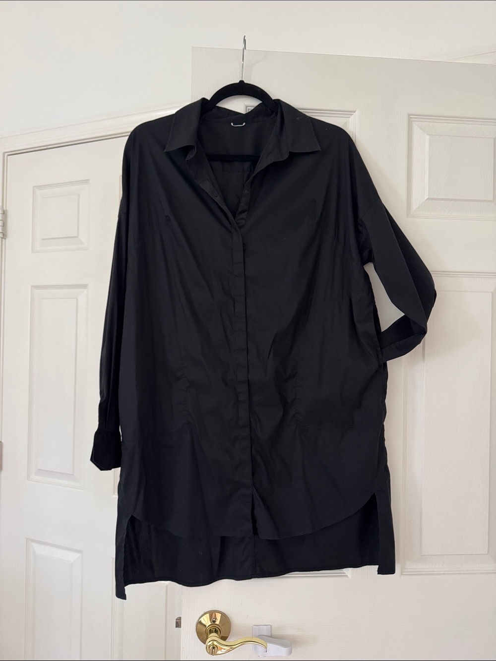 Black shirt dress button down